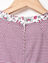 イタリア製 総柄 Vネック 長袖ワンピース