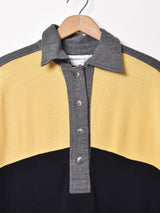 イタリア製 切り替え 長袖ワンピース