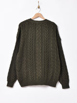 イングランド製 ケーブルニットカーディガン