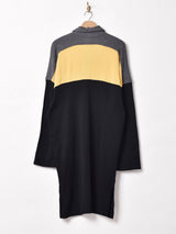 イタリア製 切り替え 長袖ワンピース