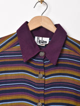 アメリカ製 マルチボーダー 長袖 シャツワンピース