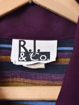 アメリカ製 マルチボーダー 長袖 シャツワンピース