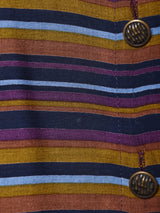 アメリカ製 マルチボーダー 長袖 シャツワンピース