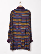 アメリカ製 マルチボーダー 長袖 シャツワンピース