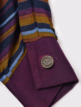 アメリカ製 マルチボーダー 長袖 シャツワンピース