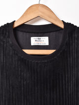 【4色展開】Backers ストライプ ベロア リブトップス