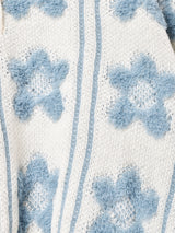 【3色展開】Meridian  フラワー 襟付きセーター