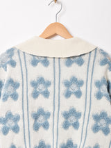 【3色展開】Meridian  フラワー 襟付きセーター