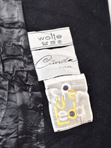 ファー袖 ノーカラーウールコート