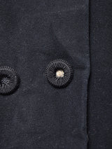 ファー袖 ノーカラーウールコート