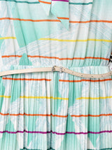 ベルト付き 長袖ボウタイワンピース