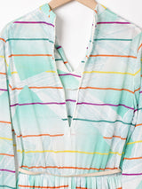 ベルト付き 長袖ボウタイワンピース