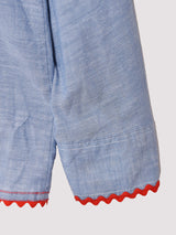 パッチ付き シャンブレーシャツ