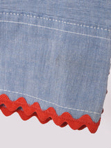 パッチ付き シャンブレーシャツ