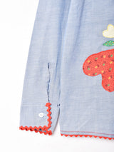 パッチ付き シャンブレーシャツ