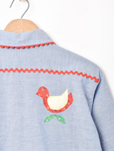 パッチ付き シャンブレーシャツ