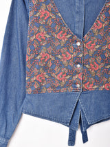 べスト付き 長袖デニムシャツ