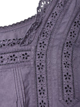 後染め カットワーク刺繍 ノースリーブナイティドレス