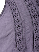 後染め カットワーク刺繍 ノースリーブナイティドレス