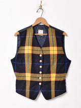 ドイツ製 チェック ウールベスト
