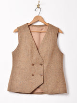 へリンボーン ネップ ダブルボタンベスト