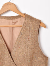 へリンボーン ネップ ダブルボタンベスト