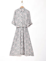 アメリカ製 ベルト付き ドルマンスリーブ五分袖ワンピース