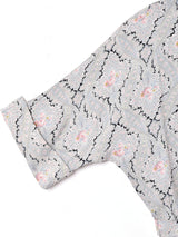 アメリカ製 ベルト付き ドルマンスリーブ五分袖ワンピース