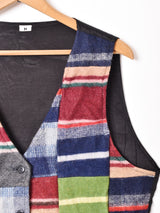 パッチワーク ウール混ベスト
