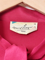 フランス製 フリルデザイン リボンタイ長袖ブラウス