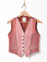 切り替えデザイン ウールベスト