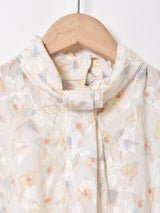 花柄 ハイネック 長袖ブラウス