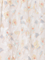 花柄 ハイネック 長袖ブラウス