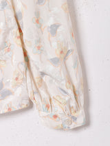 花柄 ハイネック 長袖ブラウス