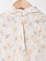 花柄 ハイネック 長袖ブラウス