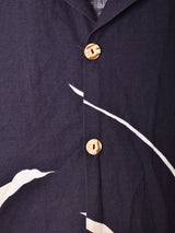 花柄 オープンカラー半袖シャツ