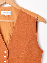 フランス製 後染め 織り柄ベスト