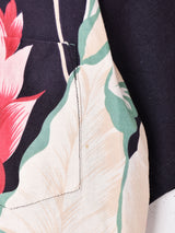 花柄 オープンカラー半袖シャツ