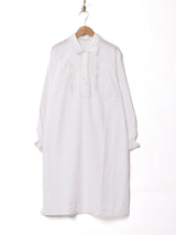 レース 刺繍 長袖 シャツワンピース