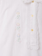 レース 刺繍 長袖 シャツワンピース