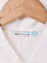 レース 刺繍 長袖 シャツワンピース