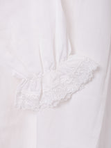 レース 刺繍 長袖 シャツワンピース