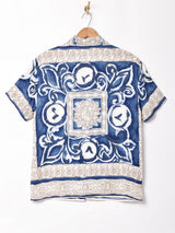 フランス製 総柄 半袖オープンカラーシャツ