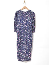 花柄 レース パフスリーブ 長袖ワンピース