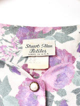 アメリカ製 花柄 パールボタン 長袖ワンピース