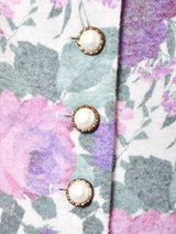 アメリカ製 花柄 パールボタン 長袖ワンピース