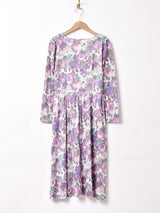 アメリカ製 花柄 パールボタン 長袖ワンピース