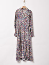 LizClaibone 花柄 オープンカラー 長袖ワンピース