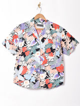 総柄 半袖オープンカラーシャツ