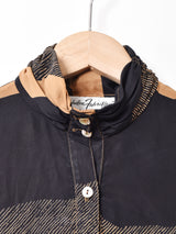 総柄 ハイネック長袖ブラウス